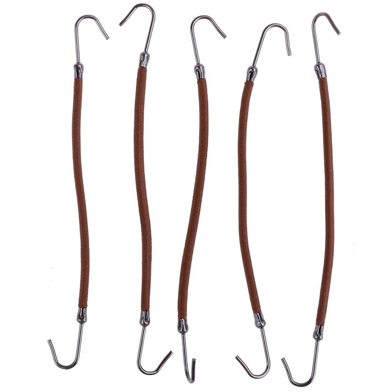 5 stücke Elastische Haken Pferdeschwanz Clips BöGen Mädchen Bands Gummi Mit Haken Halfter Bungee Dicken Haar Headwear Haar Zubehör: Braun