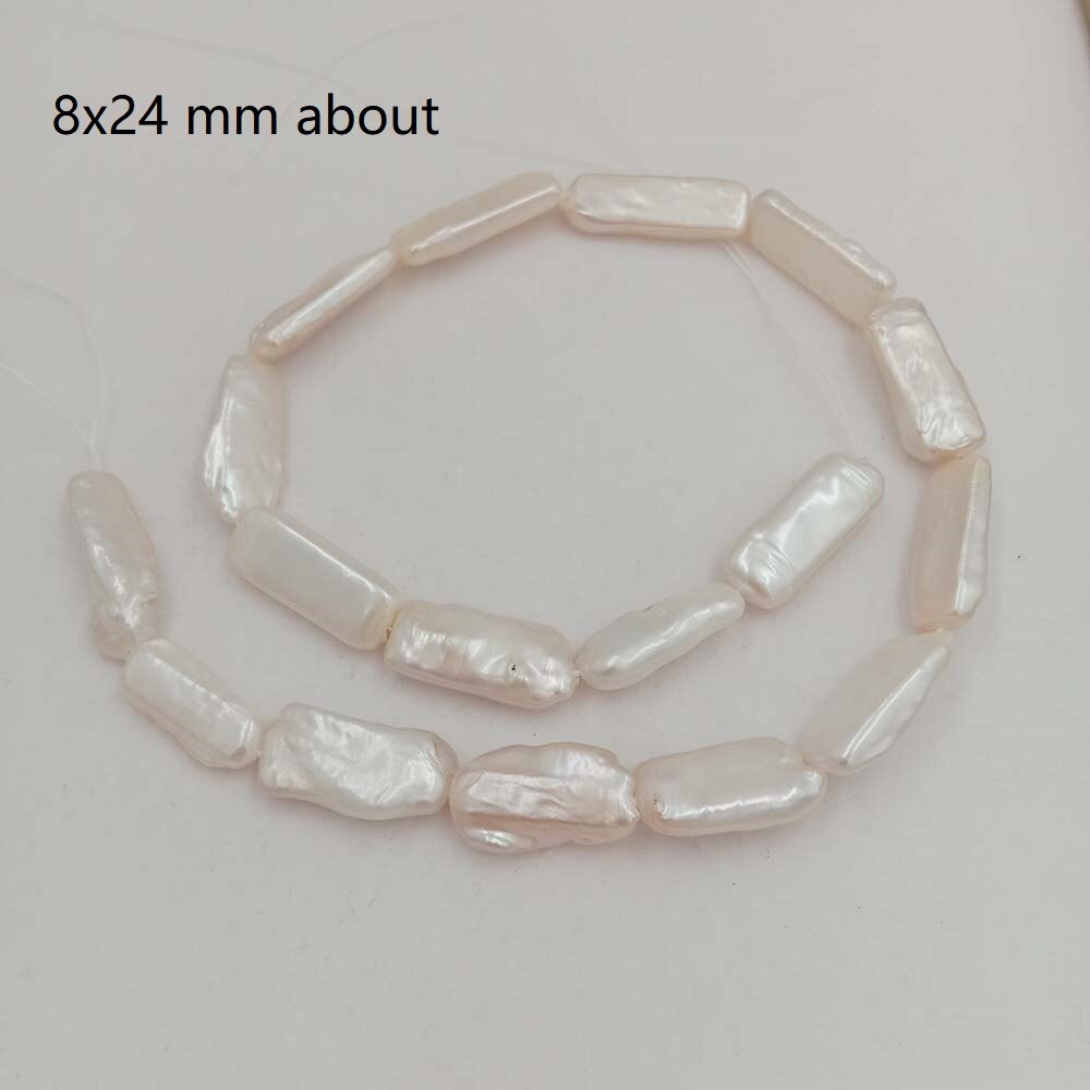 Frete grátis, várias pérolas natureza de água doce em fio, forma barroca, estrela, coração, flor, moeda, lua, borboleta: rectangle-8x24 mm