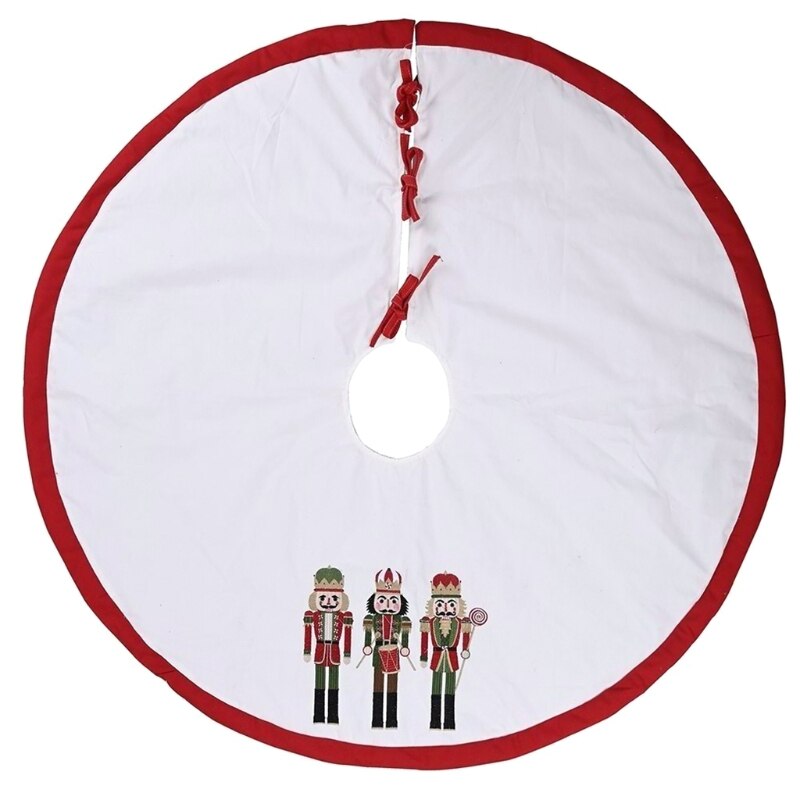 48 pouces arbre de noël jupe toile de jute noyer soldat ornement tapis de sol couverture de noël nouvel an fête décoration