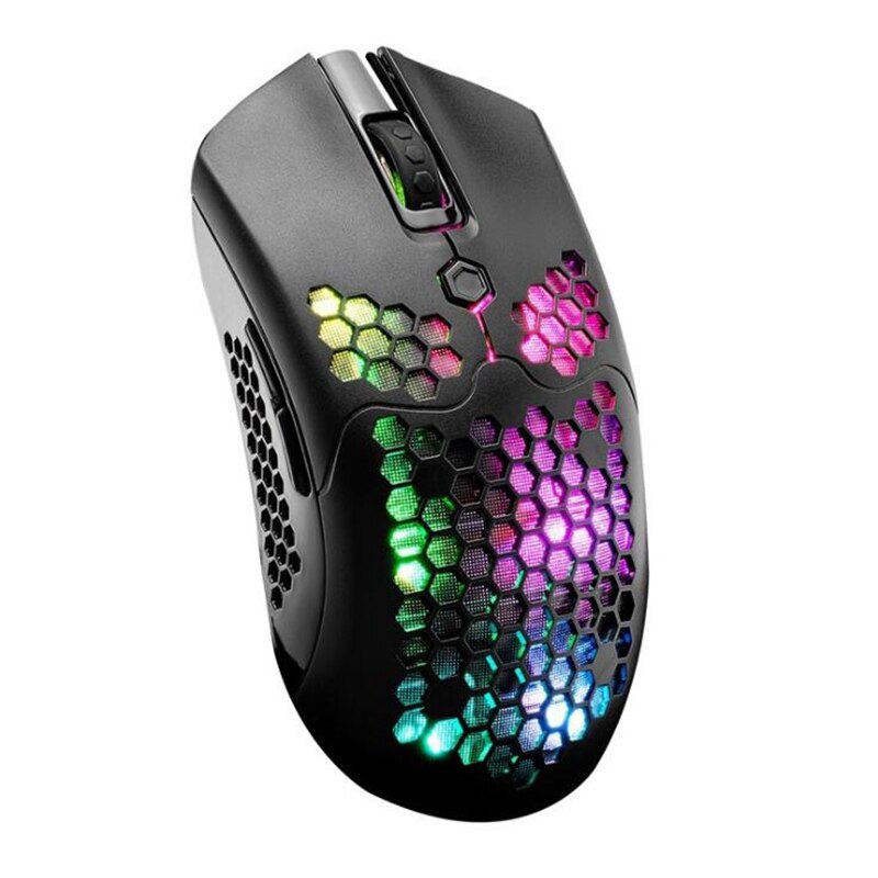 Ziyou Lang X2 Wireless Mouse Rgb Dual Mode Game Mechanical 2000Dpi Optical Sensor Lightweight Pc Notebook Mouse: Black