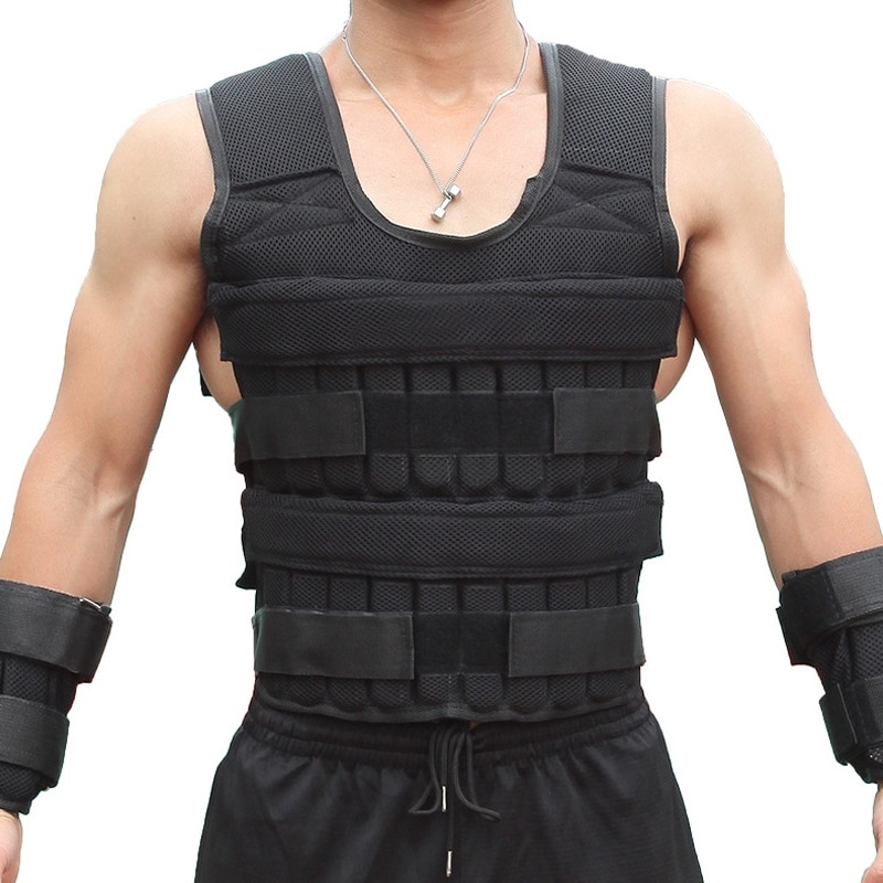 Chaleco de peso de carga para boxeo, entrenamiento de pesas, equipo de gimnasio, chaleco ajustable, chaqueta, ropa de arena: Default Title