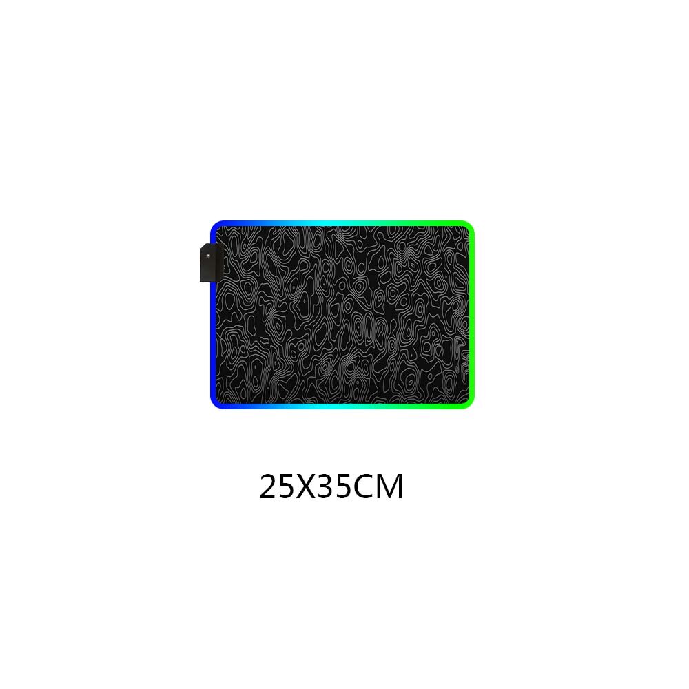 Schwarz Welle Muster Mauspads Speed Version oder RGB Leuchtenden Typ Computer Laptop Mäuse Pad Gaming Zubehör: RGB 250X350X4MM