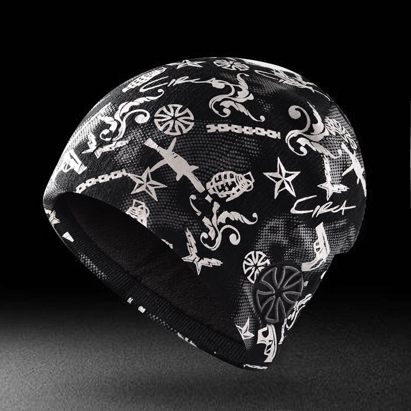 Bonnet Doodle pour homme et femme, , tricoté, à la , pour l&#39;hiver: Black