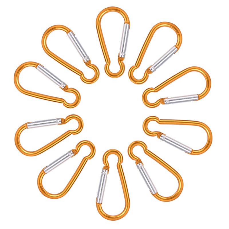 10Pcs Aluminium Carabiner D-Ring Sleutelhanger Clip Sleutelhanger Wandelen Kamp Bergbeklimmen Haak Klimmen Accessoires: GD