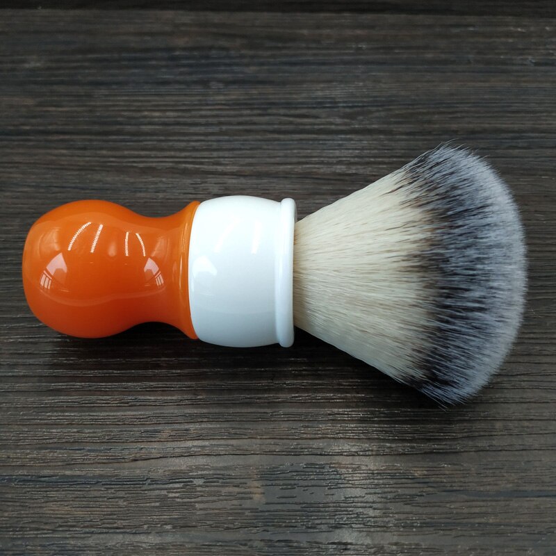 Dscosmetic-brocha de afeitar con mango de resina zanahoria y nudos de pelo sintético, para hombre, afeitado en húmedo, 26mm