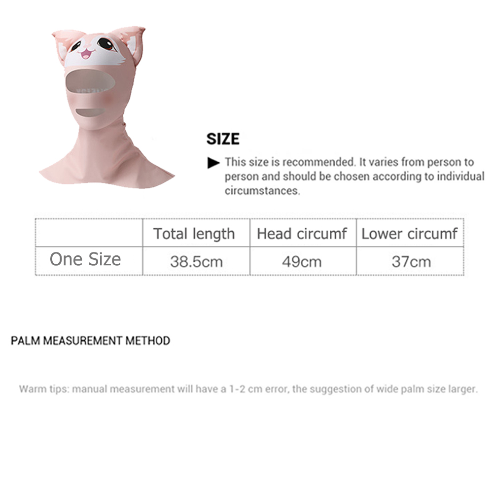 Swiming Diving Facekini UV Sun Protection Full Face Mask Head Neck Cover Face Elastic Swim Cap for Diving Water Sports Wear