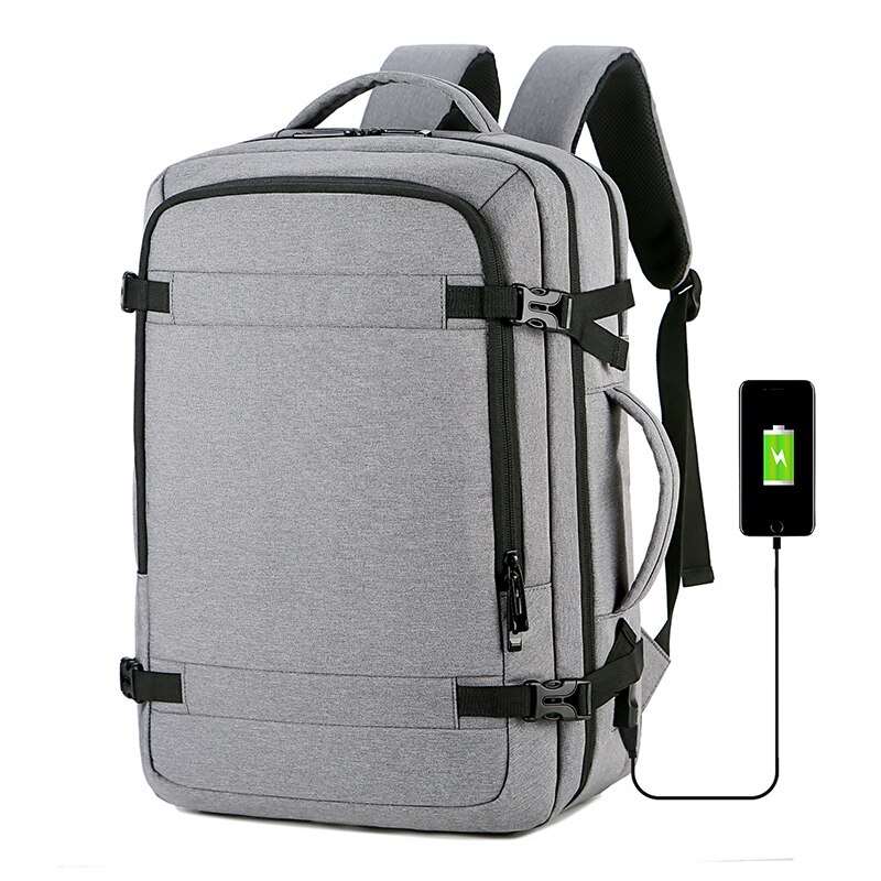 Sac à dos de voyage pour homme sac d'ordinateur en Polyester sacs à dos d'ordinateur portable pour homme: Gris