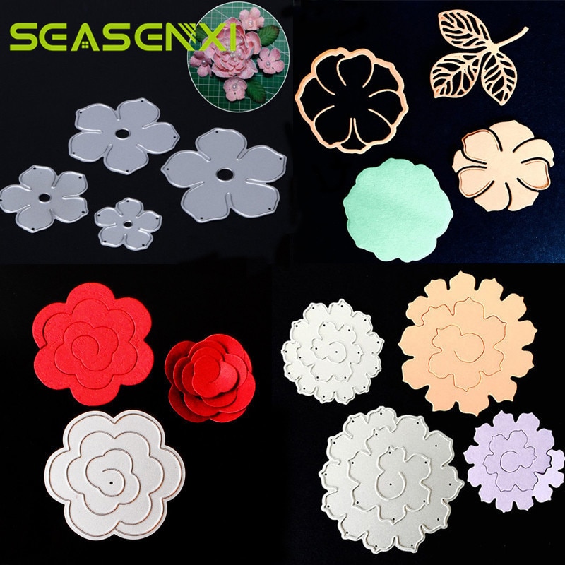 Rose Flower Metal Cutting Dies Stencils For Scrapbooking Photo Album Decoration Embossing Paper Card Craft Template Folder Suit