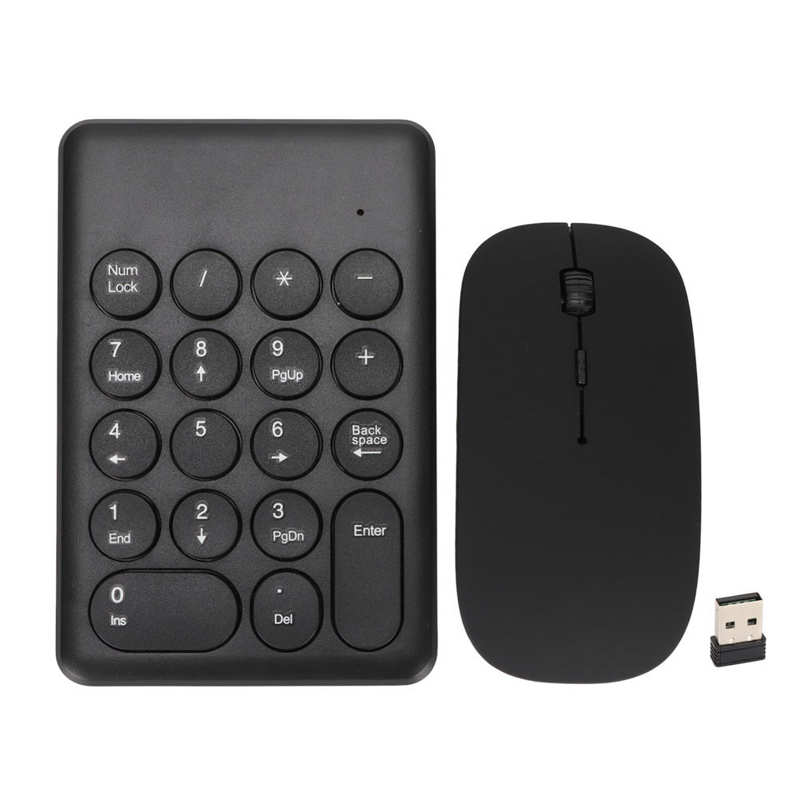 Wireless Digital Keyboard with Mouse Kit Portable Ultra-thin 2.4G Wireless Number Pad 1200dpi Mouse for Home Office Laptop PC