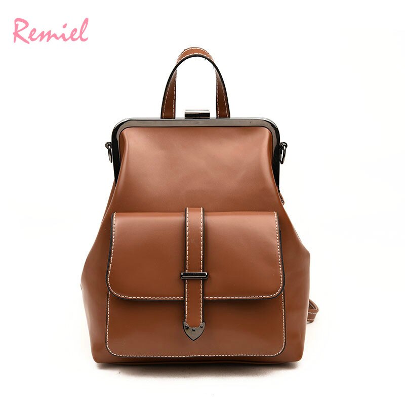Mochilas Retro de viento universitario para mujer, bolso de hombro de piel sintética de , mochila de viaje para libros,