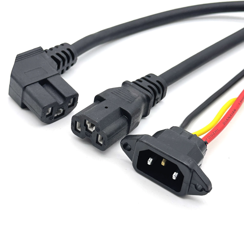 10A E-bike Battery Charging Socket Electric Car Connector Charging Plug Universal Three Vertical Cable for 36V 48V Vehicle