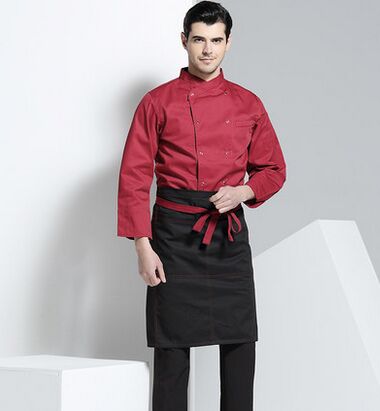 chinese restaurant waiter apron kitchen apron cooking apron waist apron restaurant uniform: red