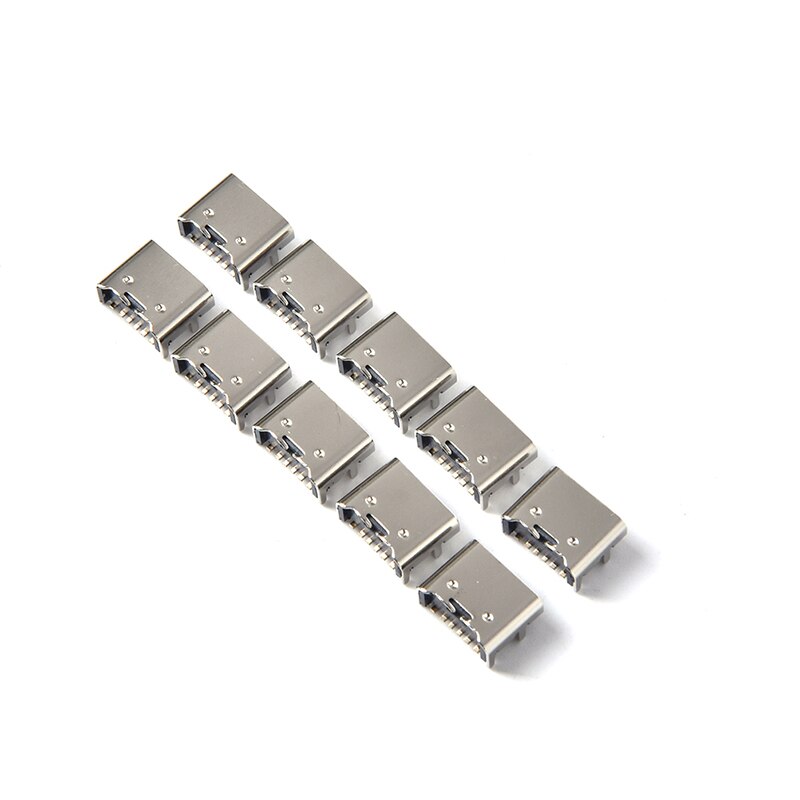 10Pcs 6 Pin Smt Socket Connector Micro Usb Type C 3.1 Vrouwelijke Plaatsing Smd Dip Voor Pcb Diy hoge Stroom Opladen