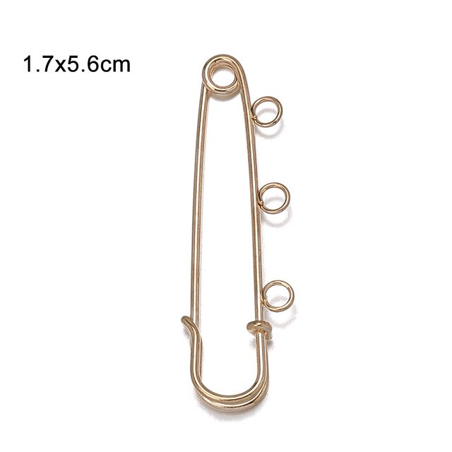 20Pcs/lot Gold Multi Size 5 Circle Holes Brooches DIY Hijab Pin For Jewelry Making Baby Name Safety brooch Garment Pins Findings: Kc gold 56mm ring