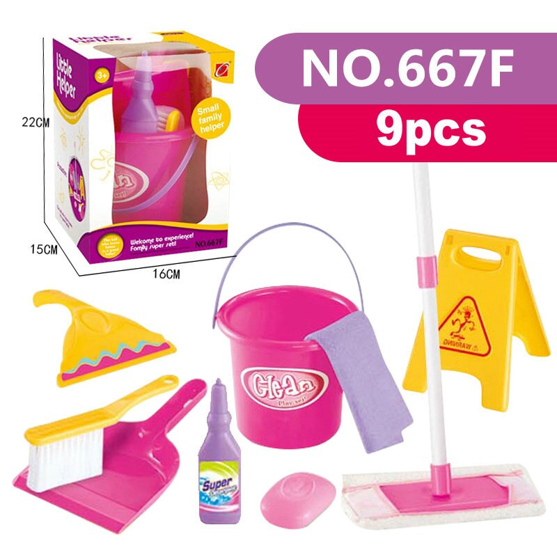 Kids Mini Schoonmaken Speelgoed Floor Cleaning Bezems Emmer Mop Play Set Toy Cleaner Games voor Meisjes Pretend Play Speelgoed 2 -4 jaar Oud