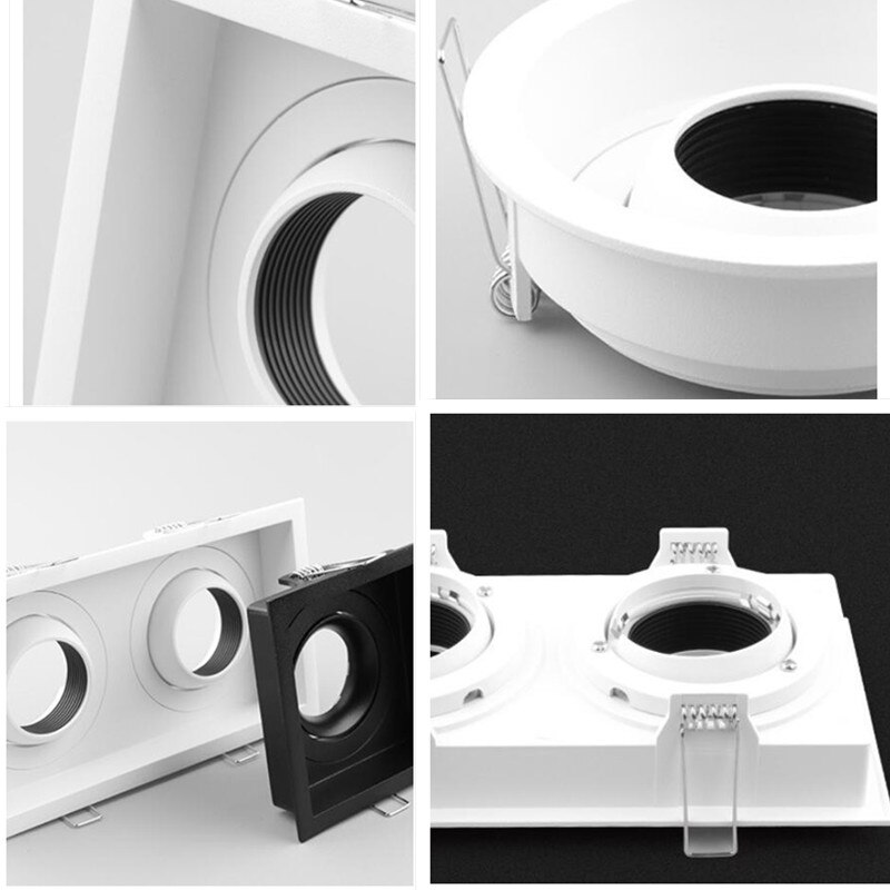 Anti-verblindings  gu10/mr16 frame beugel fitting spot licht houder fitting verstelbare inbouw plafondmontage downlight lampvoet