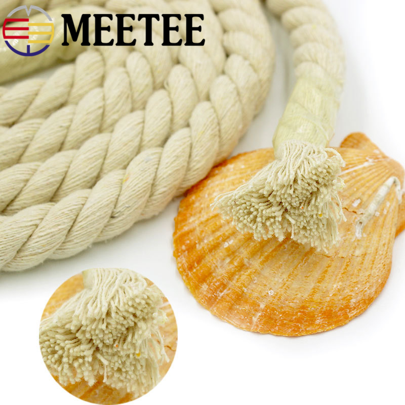 5/10 meter mødet 5-20mm beige bomuldstov 100%  tykke bomuldsbånd til taskebælte tilbehør til hjemmet dekoration diy håndlavet reb håndværk