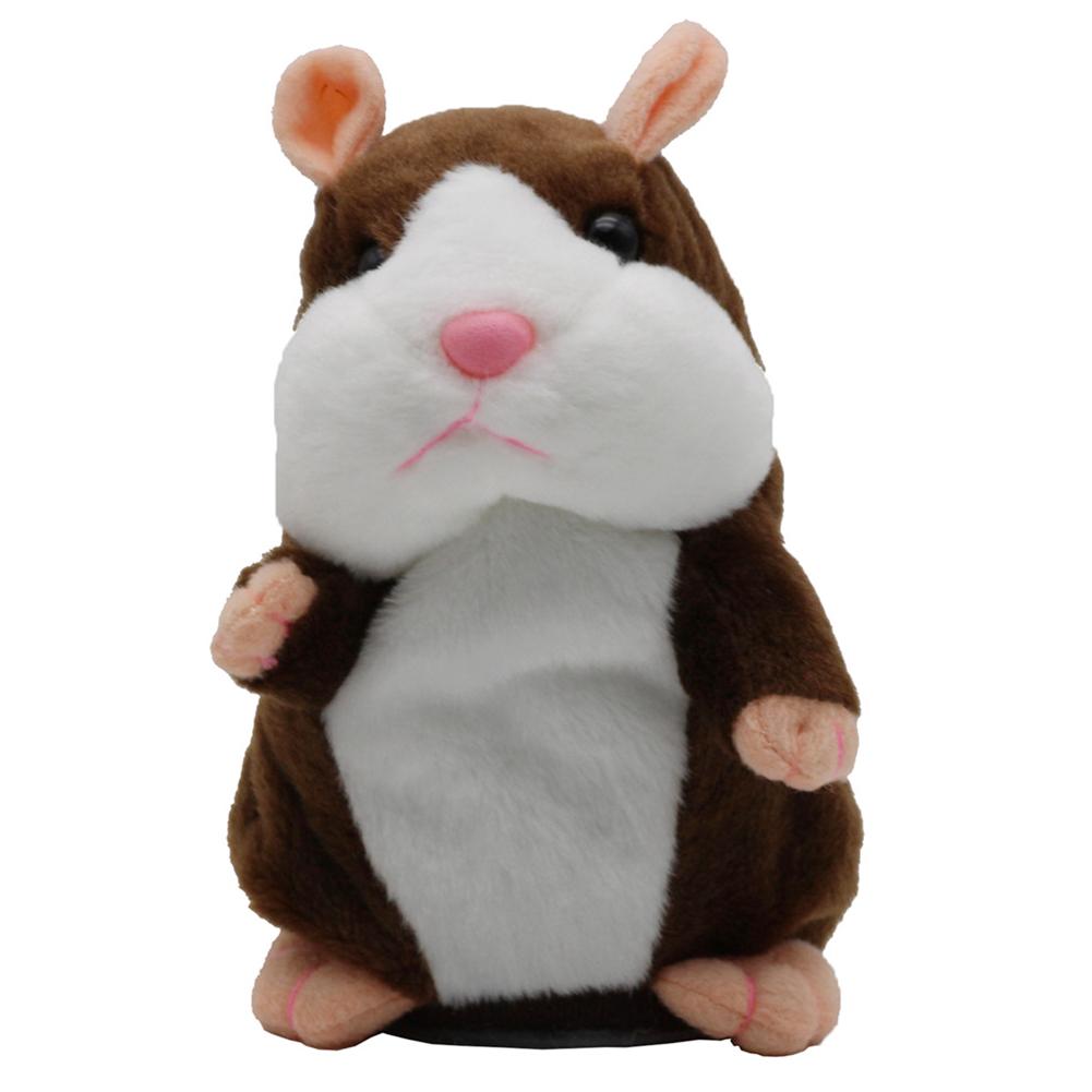 15Cm Leuke Walking Talking Hamster Pluche Dier Pop Grappige Sound Record Herhaal Voice Changing Educatief Speelgoed Huisdieren Kinderen: Dark Brown