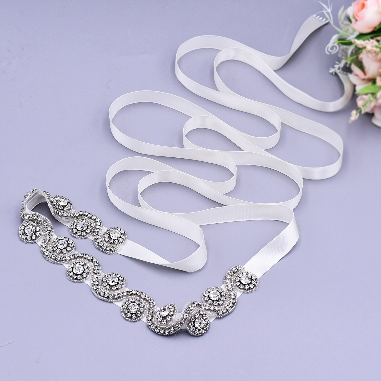 ZMS10 Hochzeit Gürtel Braut Gürtel Silber Diamant Gürtel Hochzeit Zubehör Gürtel für Frauen Hochzeit Kleid Schärpe für Abend Party Kleider