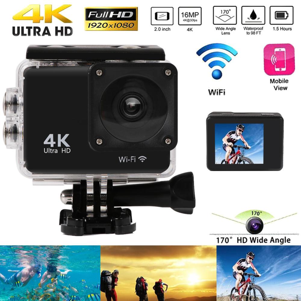 Sport Camera Actie Camera Ultra Hd 4K / 25fps Wifi 2.0 "170 ° Onderwater Waterdichte Helm Video-opname camera 'S Sport Cam