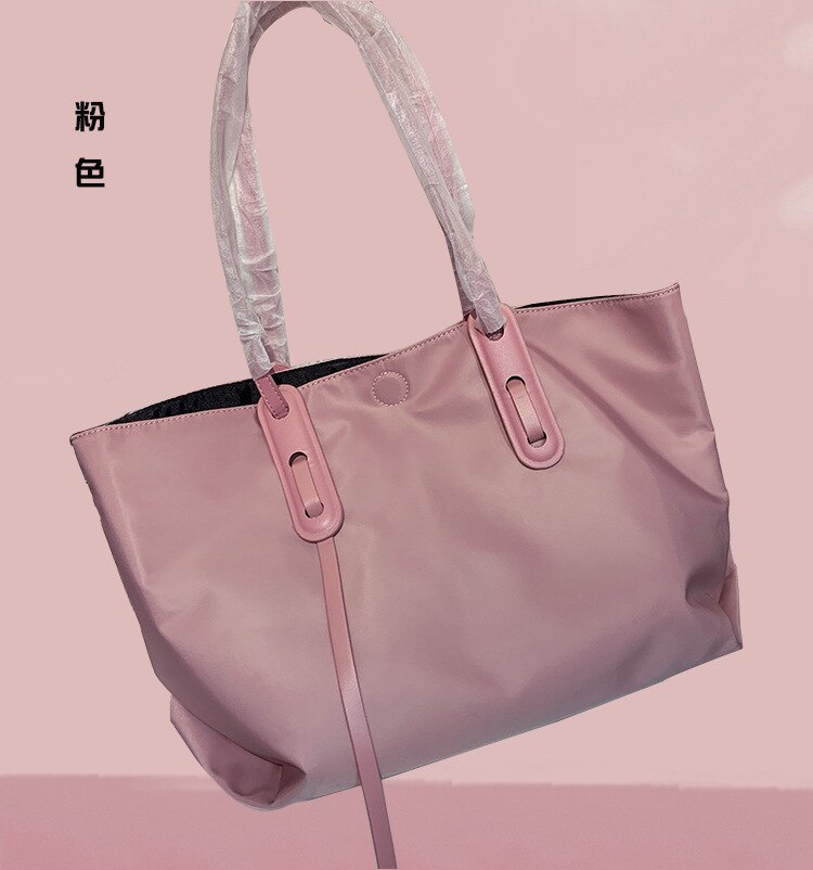 Handtaschen aus oxford-stoff, canvas-handtaschen, geräumige nylon-tragetaschen mit einem schultergurt: Rosa