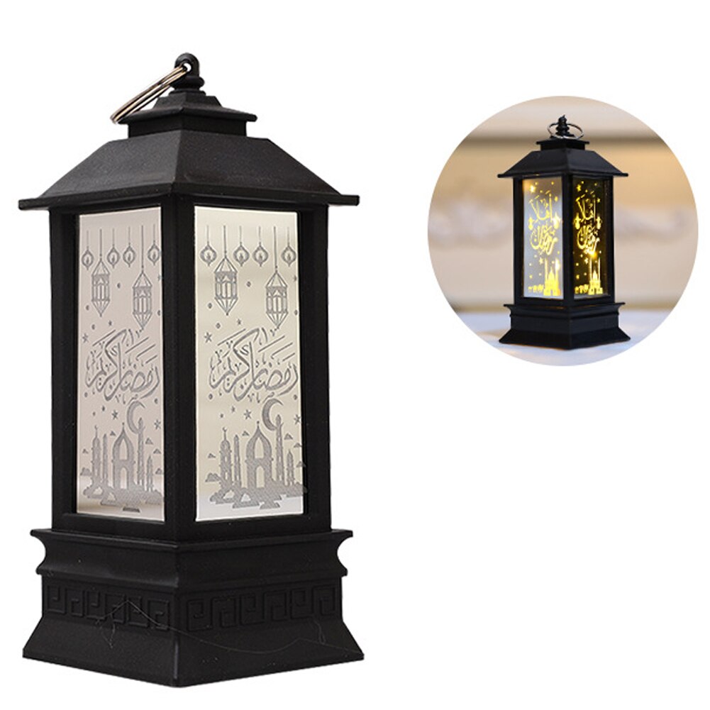 Hanging Lantern 3 PcsButton Battery Ramadan Lantern LED Lights Muslim Party Hanging Decor Supplies Eid Mubarak: Black