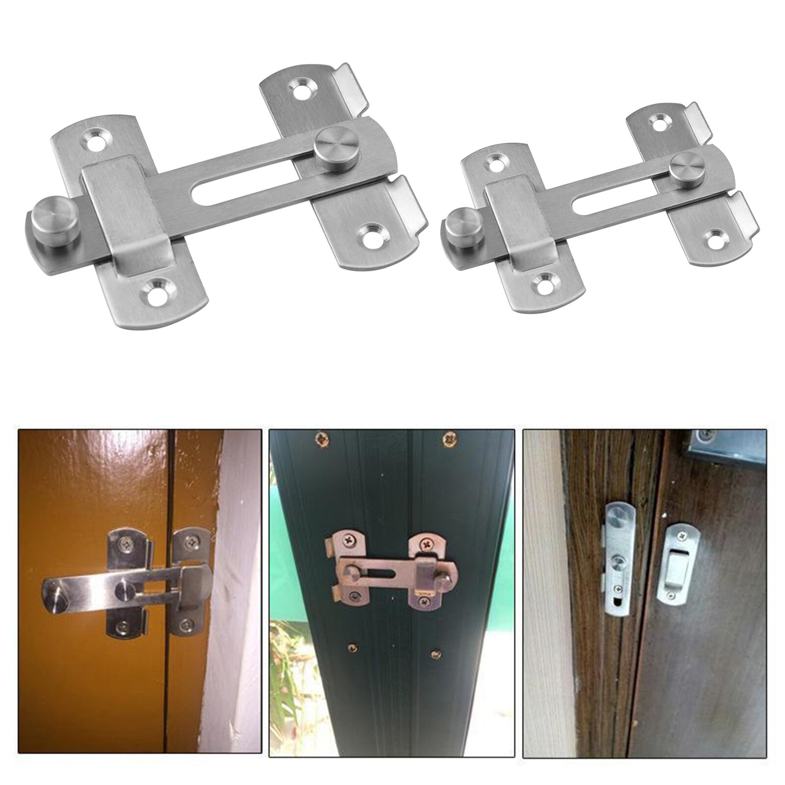 Cerradura de puerta duradera con hebilla, cerrojo seguro para jardín, Patio, puertas delanteras