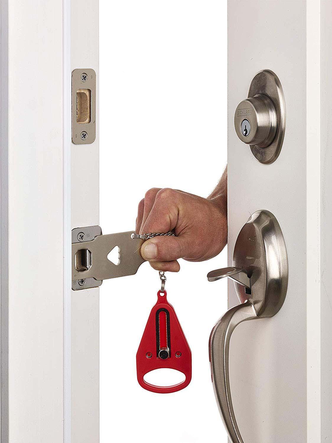 Pp metal bærbar sikkerhedsdørlås erstatter addalock-kompatibel rejselås tyverisikring privatliv hotelværelse