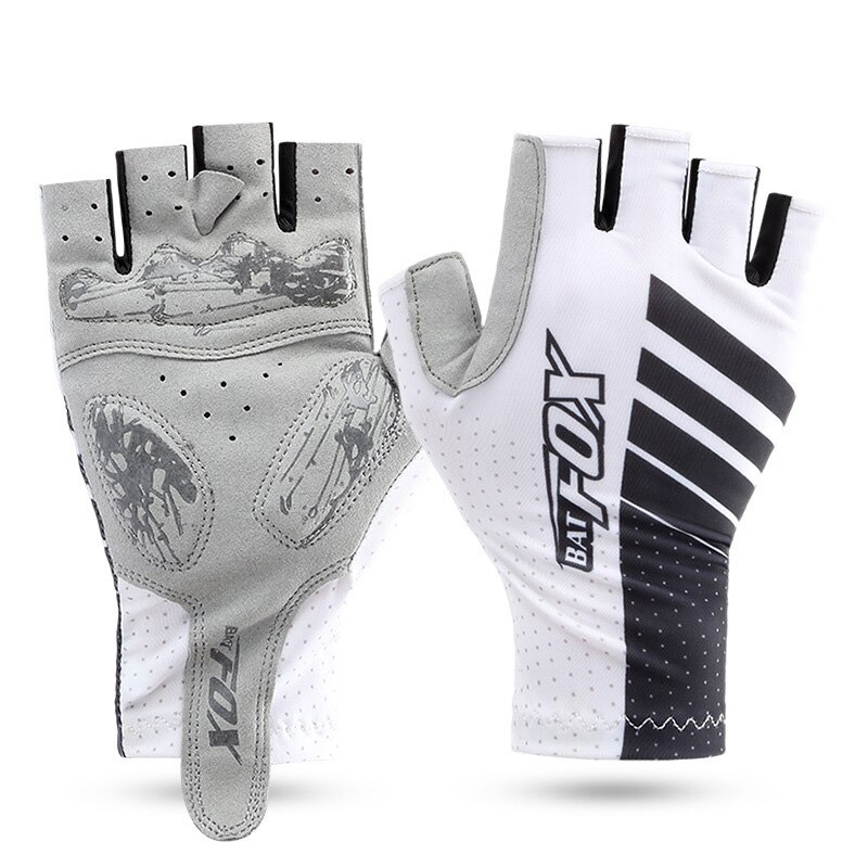BATFOX-guantes de ciclismo transpirables para hombre y mujer, de medio dedo, Anti-UV, a prueba de golpes, para deportes al aire libre, Verano
