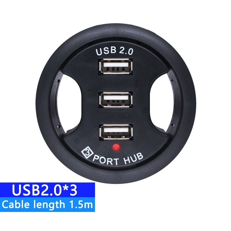Conector USB 2,0 para escritorio, conector USB 2,0 para Audio, adaptador de montaje de 3 puertos en escritorio, varios puertos USB 2,0, accesorios para Pc: 3 Port USB 2.0