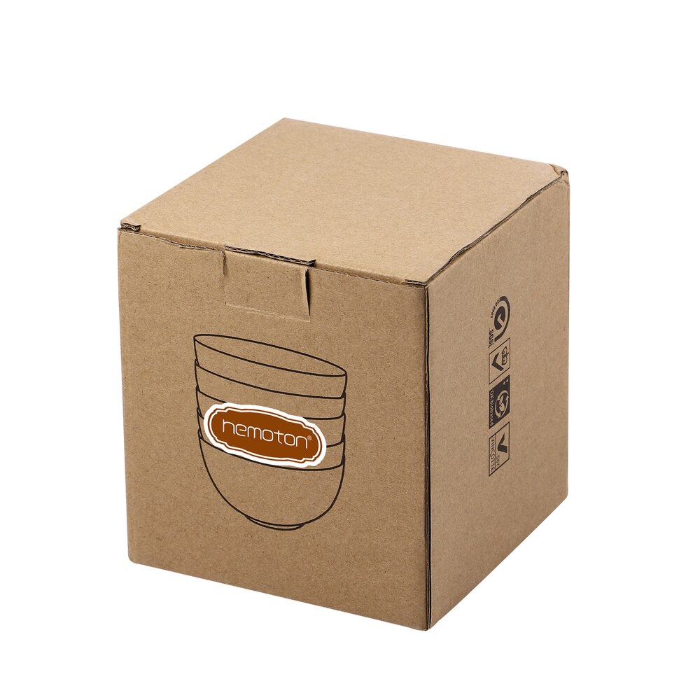 Hemoton 5Pcs 12Cm Tarwe Stro Slabakken Onbreekbaar Mixing Bowls Herbruikbare Vaatwasser En Magnetron Veilig Soep Kommen Voor thuis Kitc