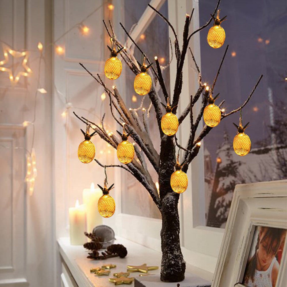 Guirlande lumineuse LED en forme d&#39;ananas pour noël, luminaire décoratif d&#39;extérieur, rideau lumineux scintillant, idéal pour une fête, un mariage ou une chambre à coucher