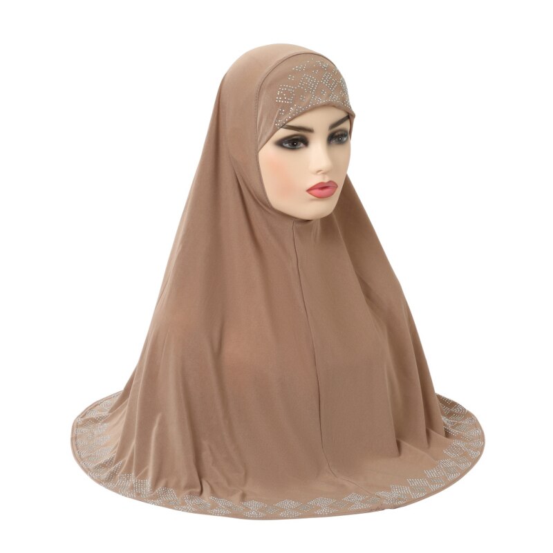 Al Amira – Hijab instantané arabe 1 pièce pour femmes musulmanes, châles, écharpe enveloppante, Turban de prière, prêt à porter, Khimar: Khaki