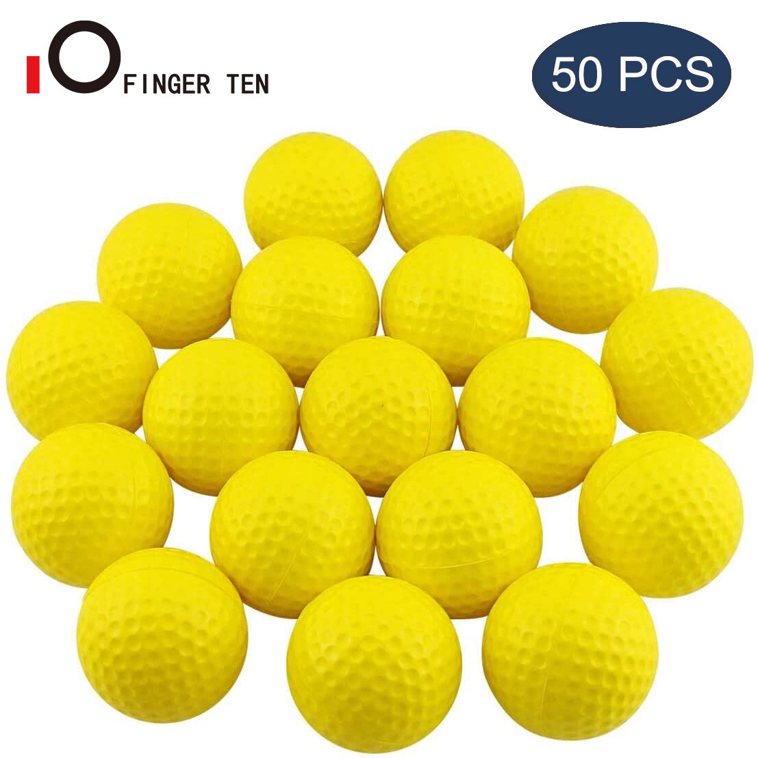 Outdoor Indoor Putting Foam Practice Golf Balls Training Aid Ball Putt Green Target Backyard Driving Range Mixed: Yellow 50Pcs