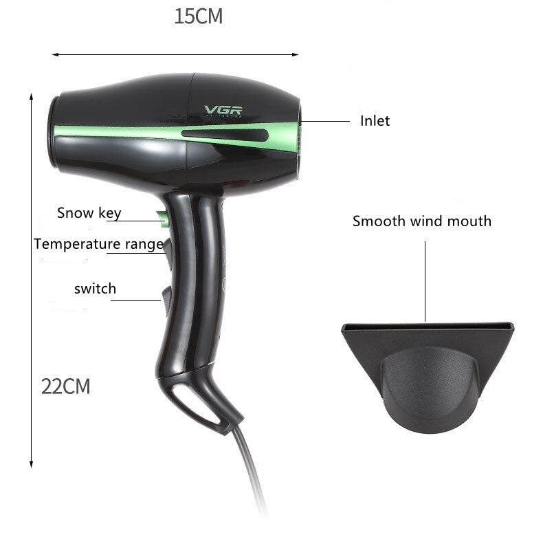 HMPWL Salon Compact Hair Dryer and Cold Wind Strong Power Six Gears Dryers Hair Quickly Electric Blow Dryer
