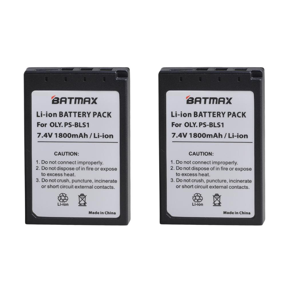 Batmax PS-BLS1 BLS1 Batterij + Led Dual Usb Lader Voor Olympus E-PL1 E400 E410 E420 E450 E620 E-P1 E-P2 batterij: 2 battery