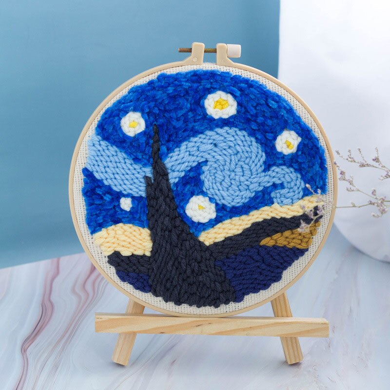 DIY Landscape Easy Punch Needle Embroidery Kit Punch Needle Cross Stitch for Beginner Handcraft Wall Painting Home Decor: 0009