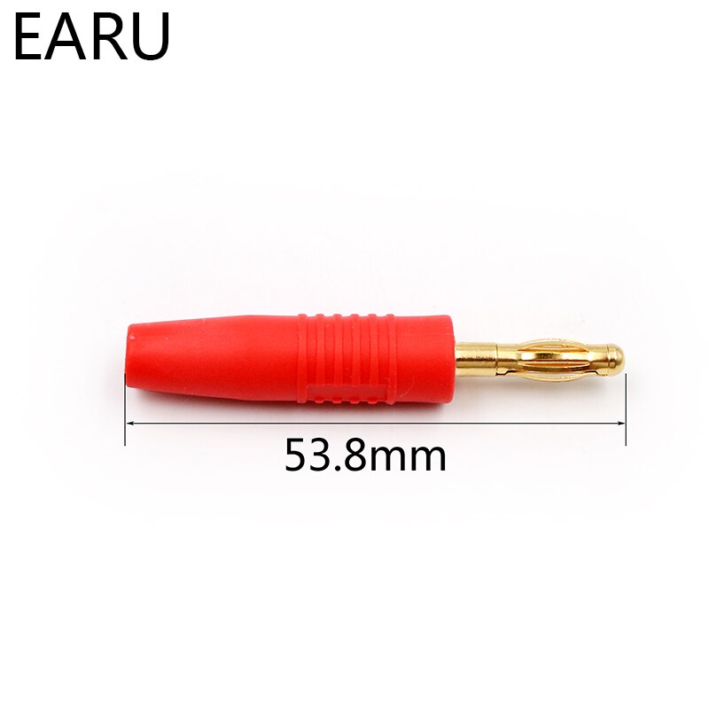 4pcs 4mm Plugs Gold Plated Musical Speaker Cable Wire Pin Banana Plug Connectors Socket Red Black Blue Green Yellow
