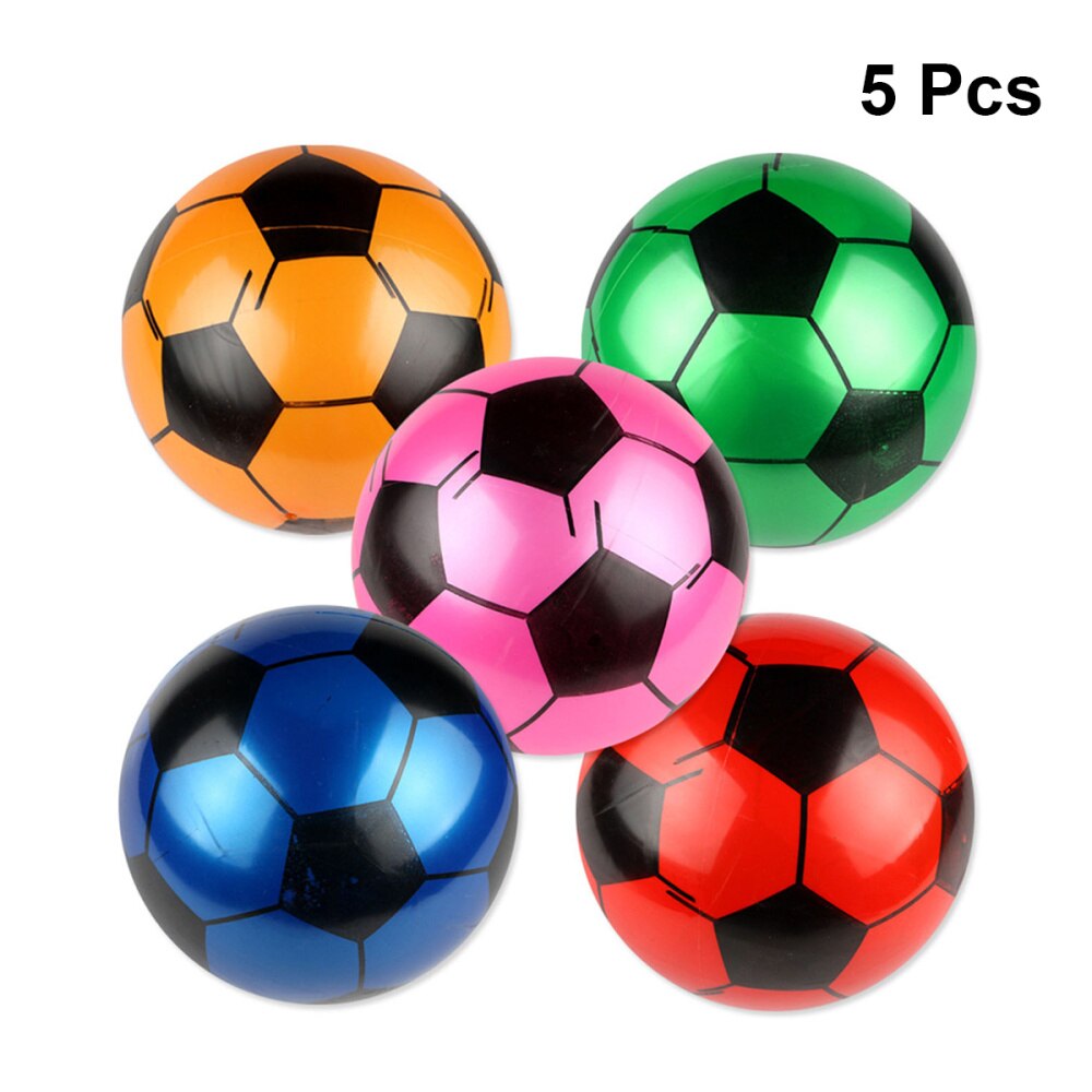 5 Stck Aufblasbare FußBall Bälle freundlicher FußBall Spielzeug Party Favors Lieferungen Dekorationen einstellen Zoll (Gelegentliche Farbe)