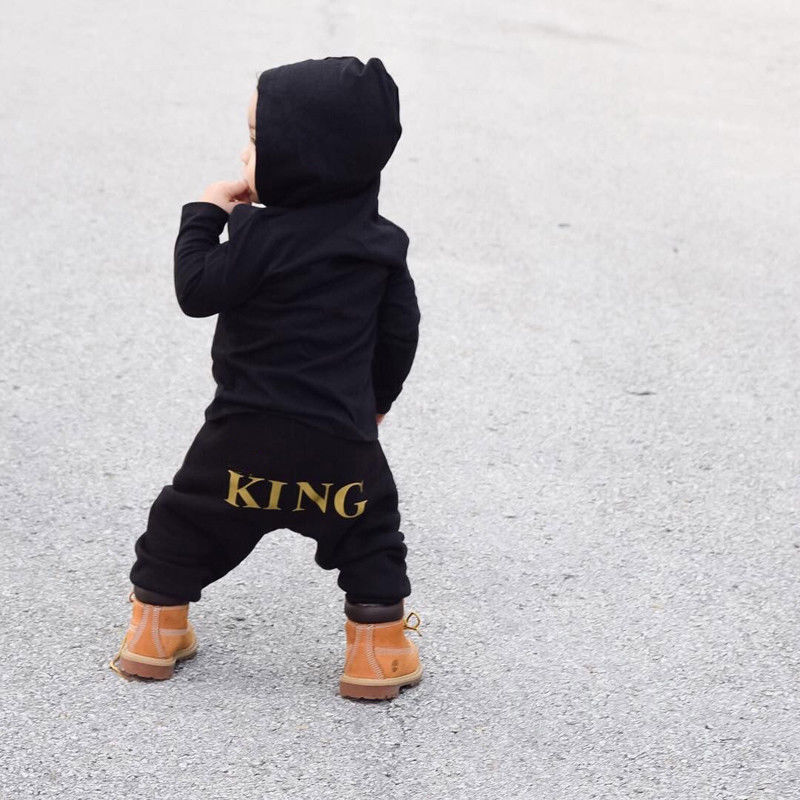 Fahion Boy Newborn Infant Baby Boy Kid King Short Sleeve Hooded Romper Jumpsuit Clothes Outfits 0-24M
