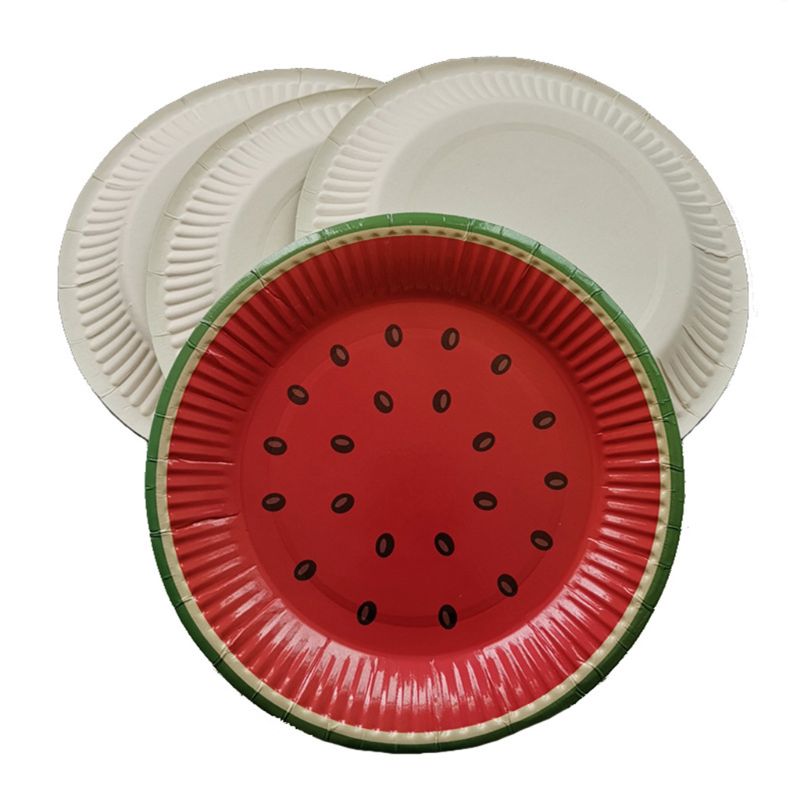 50pcs the cute disposable paper plates Christmas decorations tableware