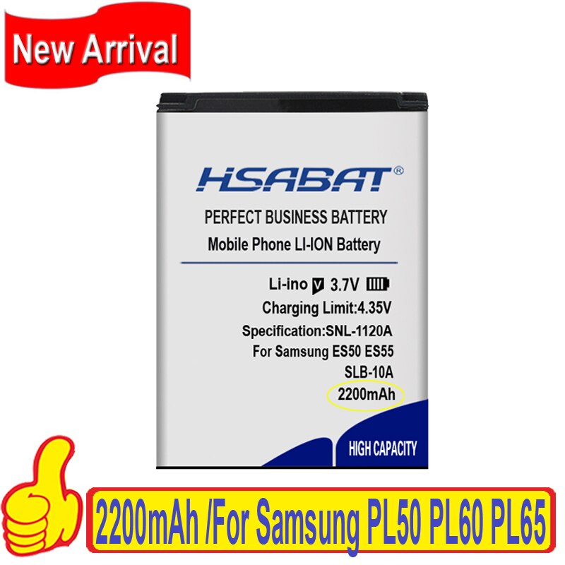 Top Brand 100% 2200mAh SLB-10A Battery for Samsung PL50 PL60 PL65 P800 SL820 WB150F WB250F WB350F Batteries + free gfit