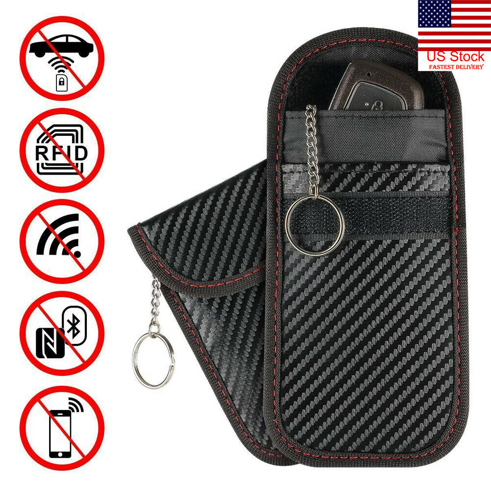 Newest 1pc Anti-theft Car Key Fob RFID Signal Blocker Faraday Signal Blocking Pouch Bag Key Wallets Rfid Key Protector: Default Title