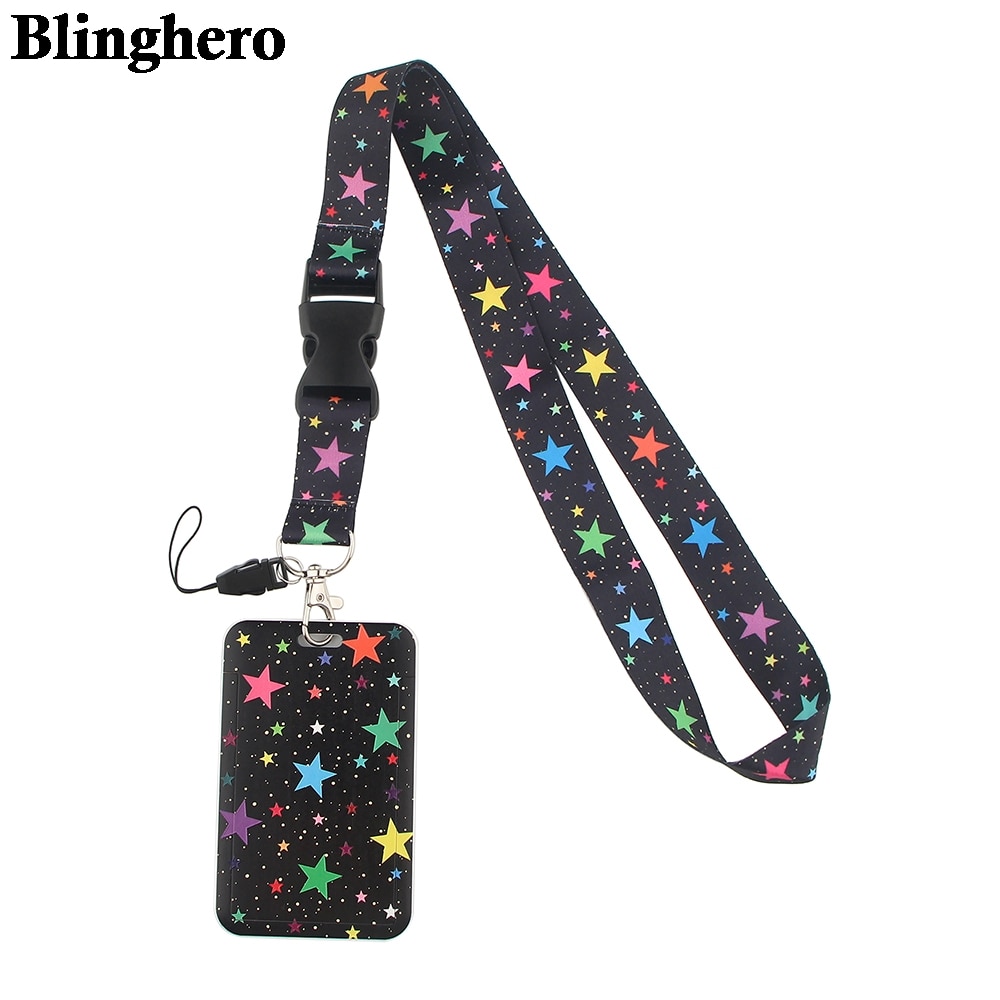 CB0197 Kleurrijke Ster Mobiele Telefoon Lanyard Mode Neck Strap Leuke Lanyards Voor Key Id-kaart Gym Mobiele Telefoon Bandjes Usb badge Lanyard