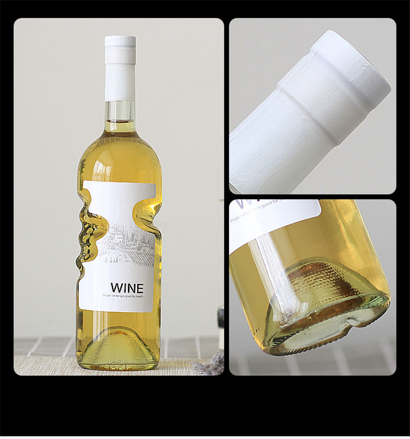 XMT-HOME vide bouteille de vin haut de gamme bouteilles d'alcool style européen bouteille de verre auto-infusé vin verre pot 750ml