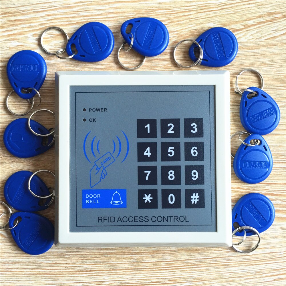 125 khz K2000 2000 usuarios de entrada de la cerradura de la puerta de Control de acceso RFID teclado con 10 piezas llaveros