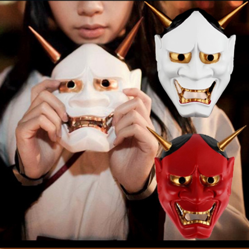Vintage Japanse Boeddhistische Evil Oni Noh Hannyamasker Halloween Kostuum Horror Masker