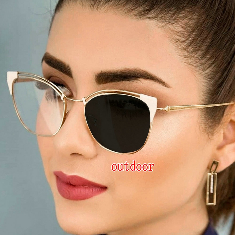 Gafas de prescripción fotocromática, nuevas grandes, femeninas, camaleón, gafas para miopía con grado-1,0-1,25 To-1,5 NX, 6,0