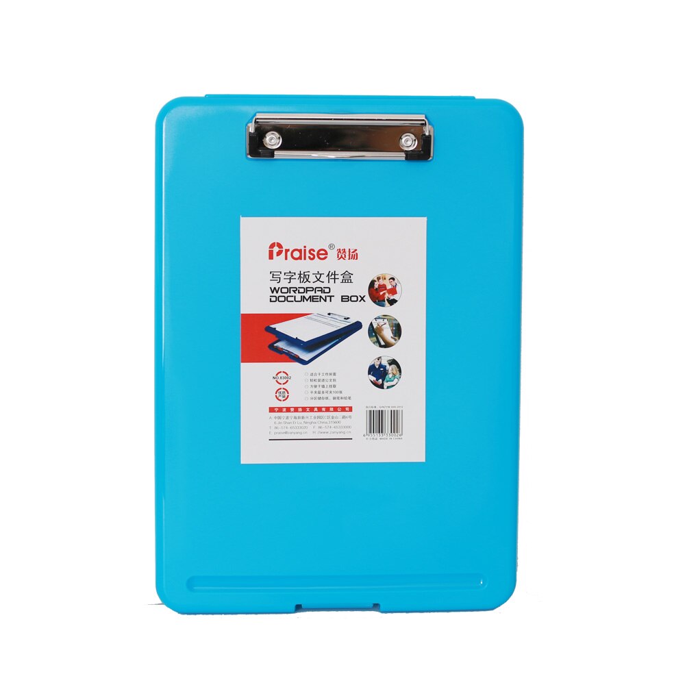 Candy Color Multifunctional File Case Plastic Clipboard File Folder with Pen Hold and Hanging Holdes Office Supplies: 4