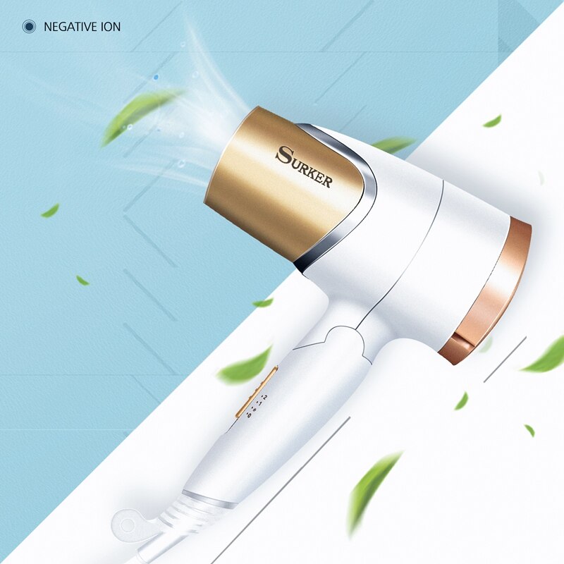 Surker-secador de pelo de anión, plegable, 1600W, herramientas de secado de cabello rápido, 3 archivos, Mini secador de pelo, suszarka do wlosow SK-3909